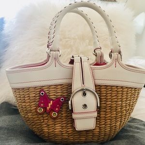 Coach Woven & Leather Summer Purse